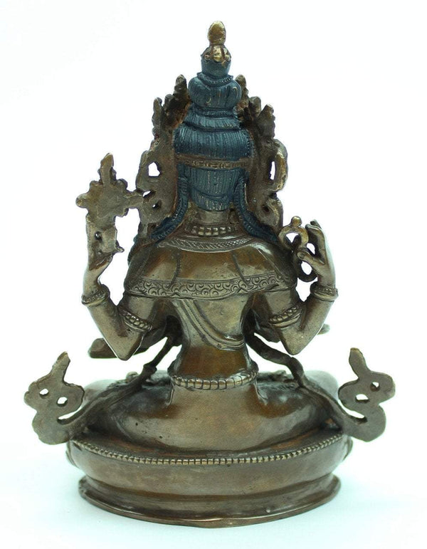 5 inch Chenrezig Bronze Statue - DharmaShop