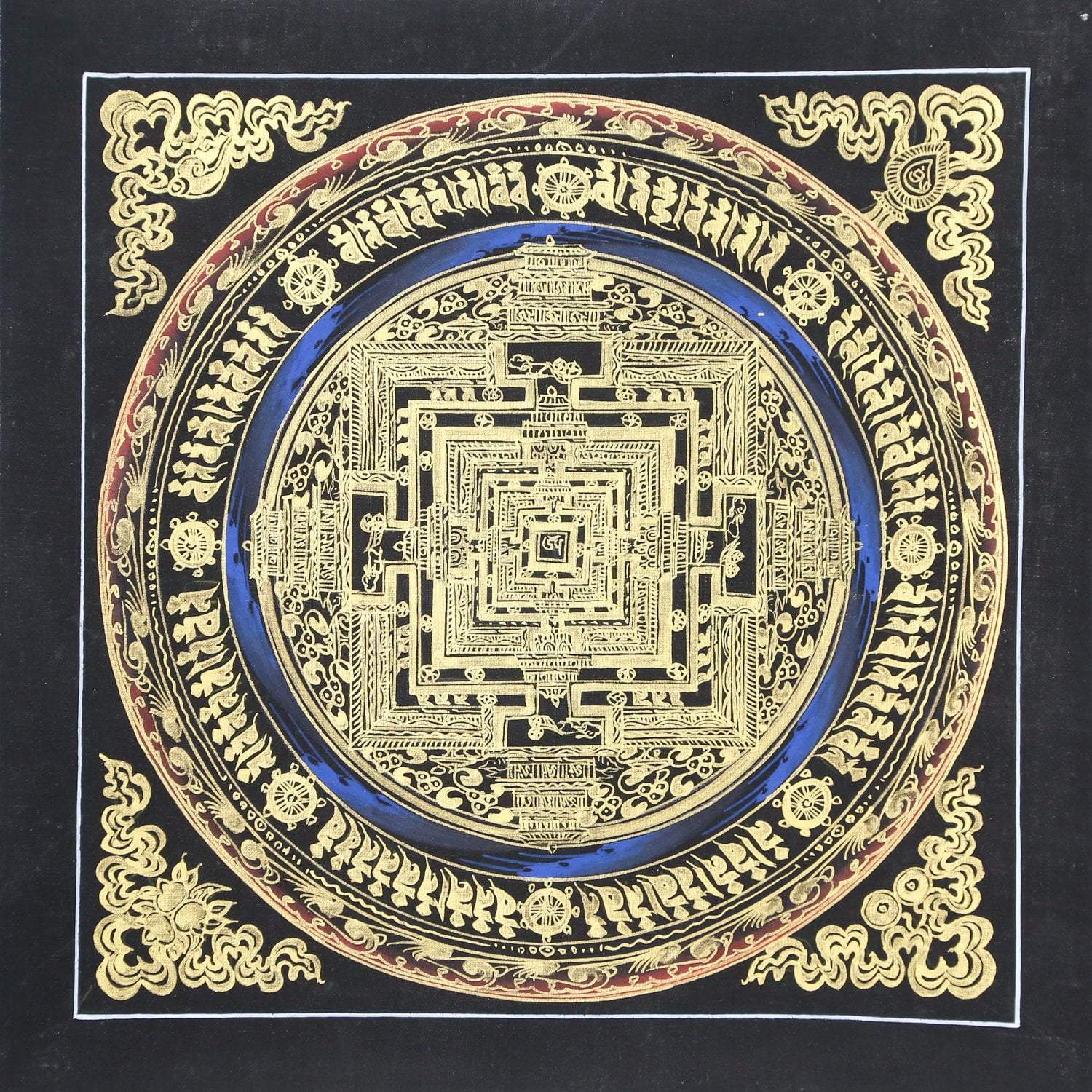 Black And Gold Mandala Thangka Dharmashop