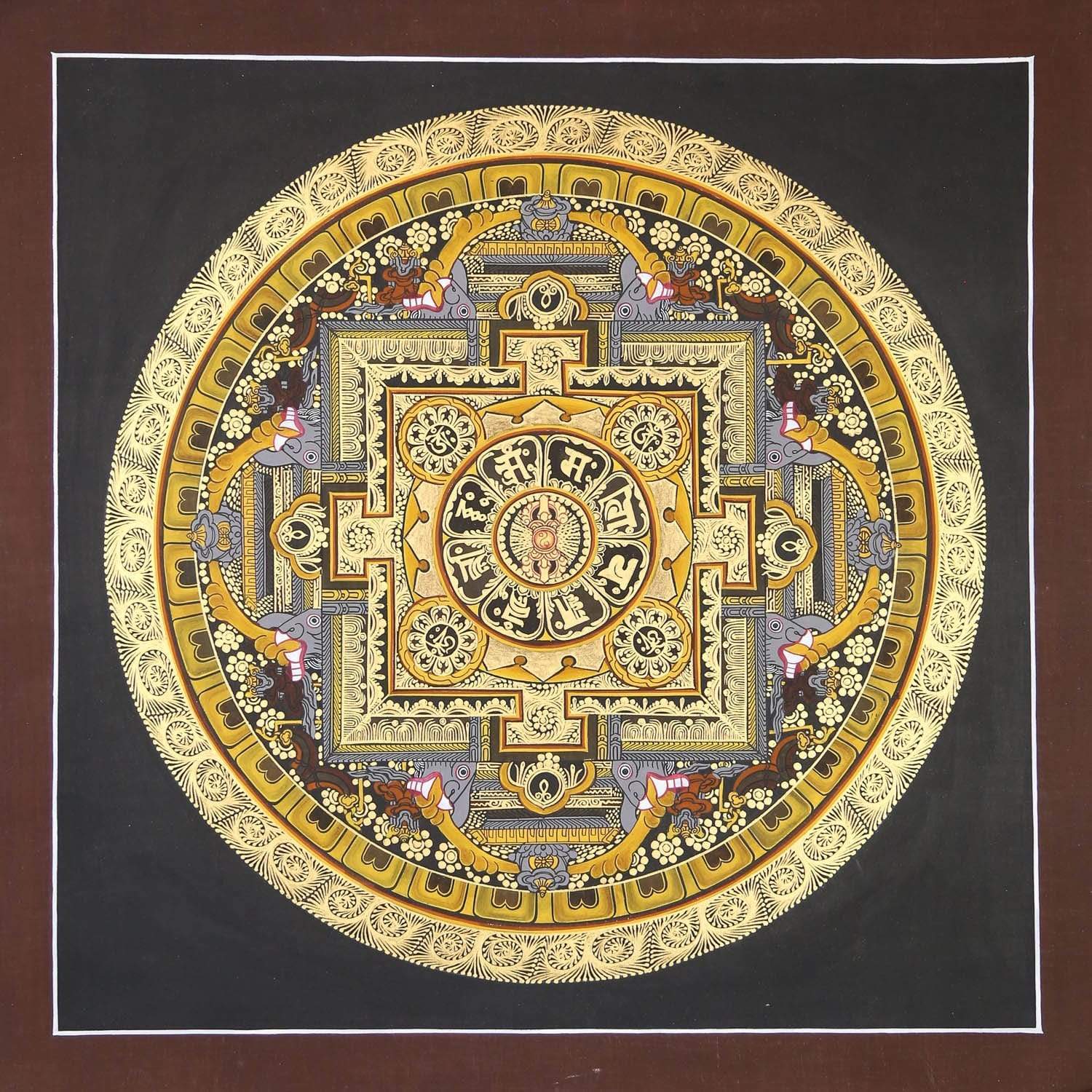 Gold Mandala with Lotus Thangka - DharmaShop