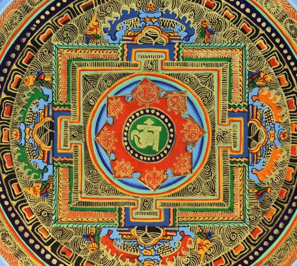 Painted in Gold Cosmic Mandala Thangka - DharmaShop