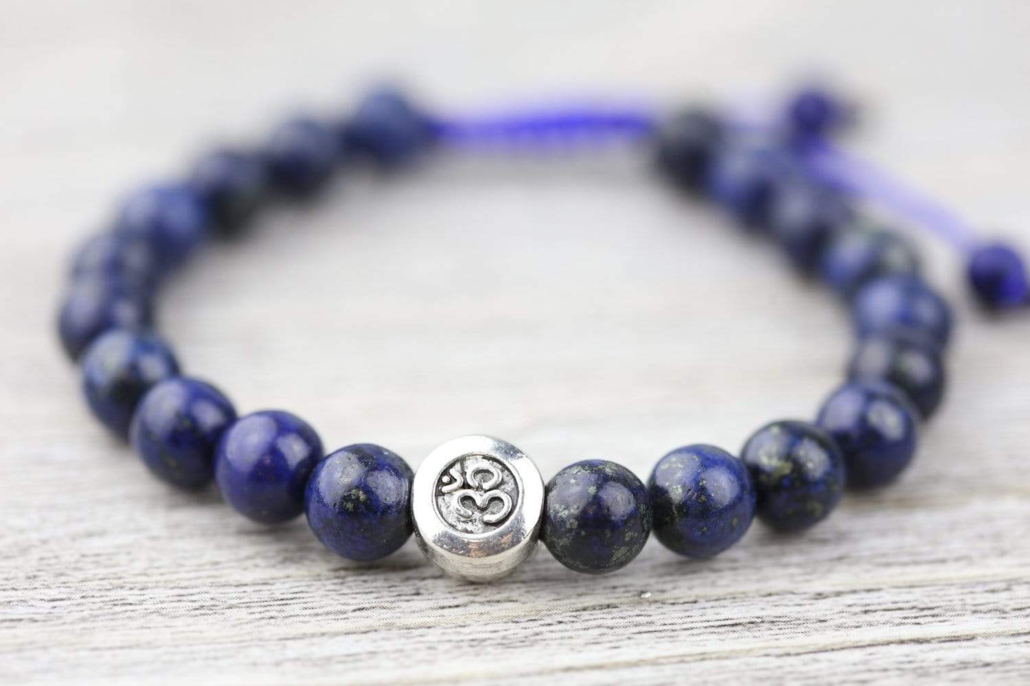 Lapis Om Meditation Wrist Mala - DharmaShop