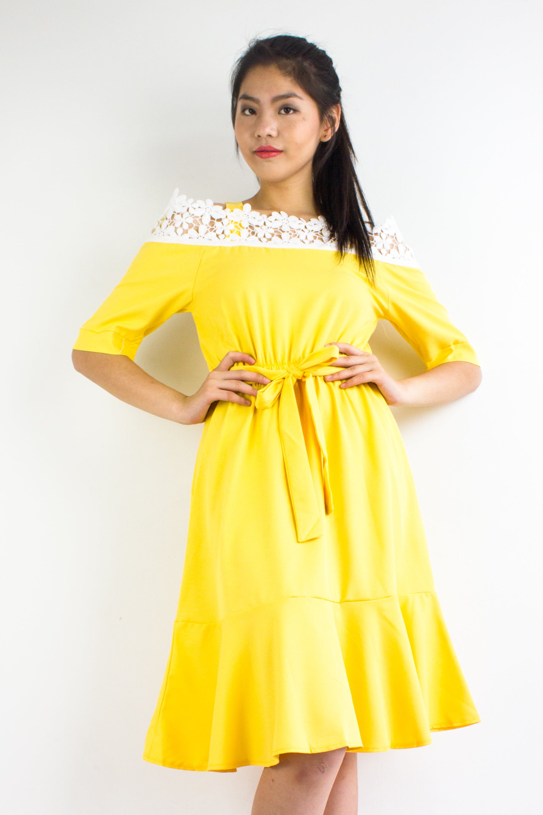 yellow trumpet dress