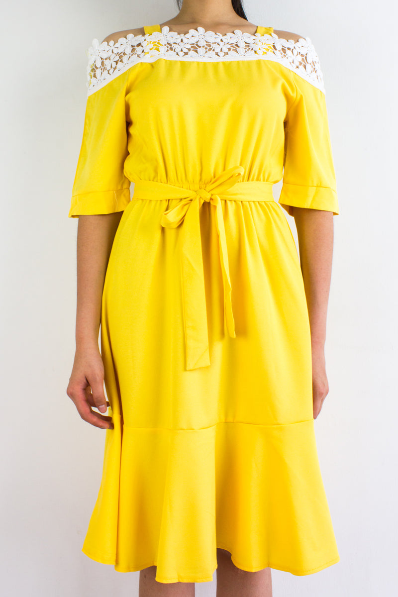 yellow trumpet dress