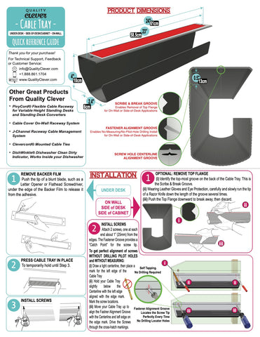 Cable Management Tray, Under-Desk/On-Wall/Side-of-Desk – Quality