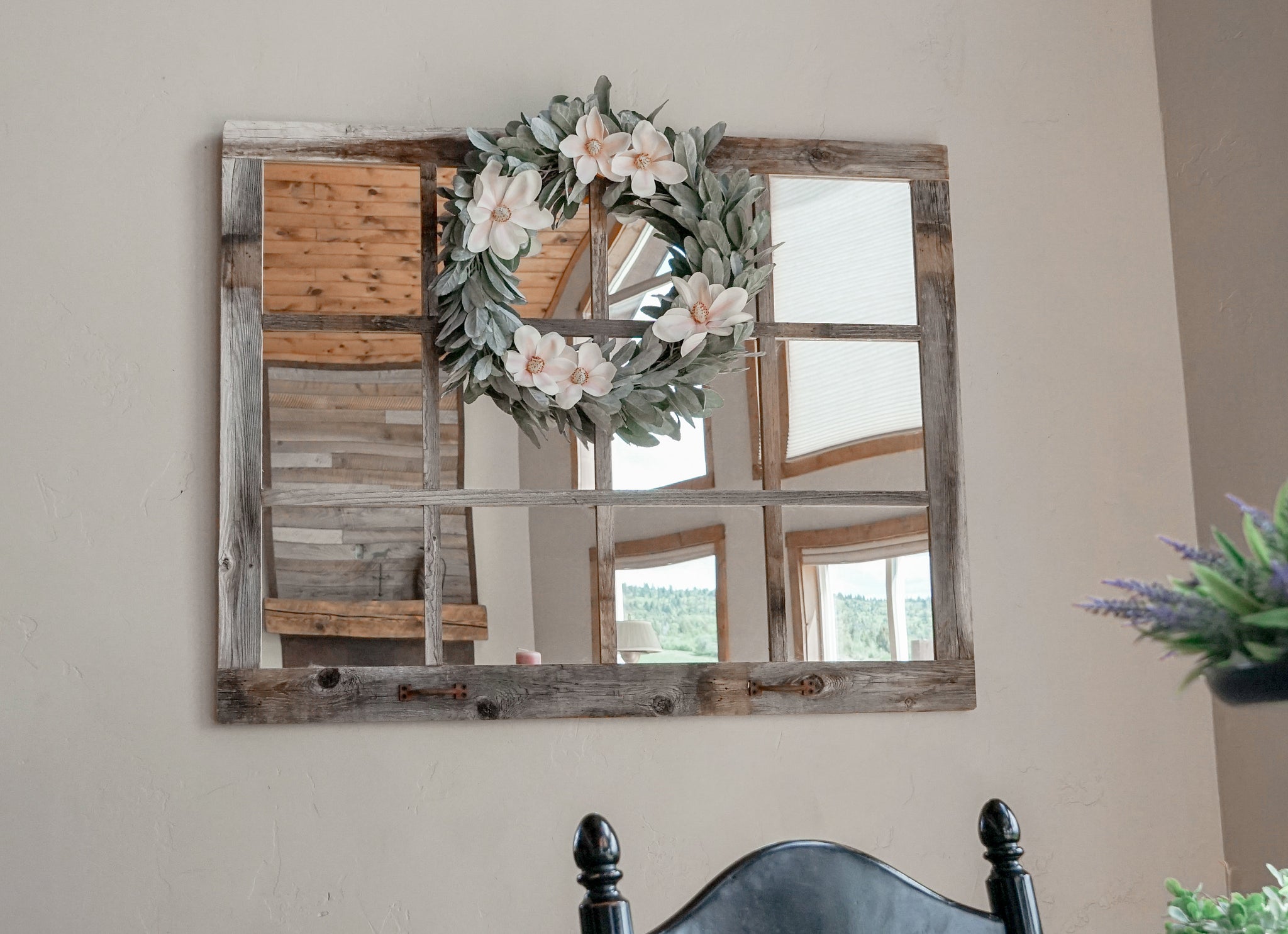 Mirror + Shutters Farmhouse Wall Decor, Farmhouse Decor Living Room, R ...