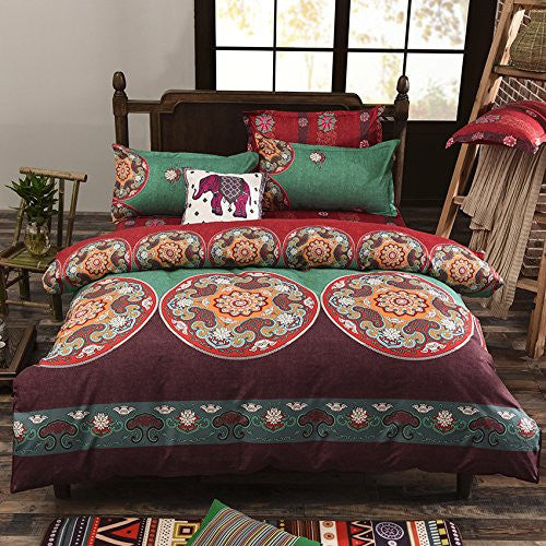 Bohemian Style 2 Polyester Duvet Cover Set, Floral Boho
