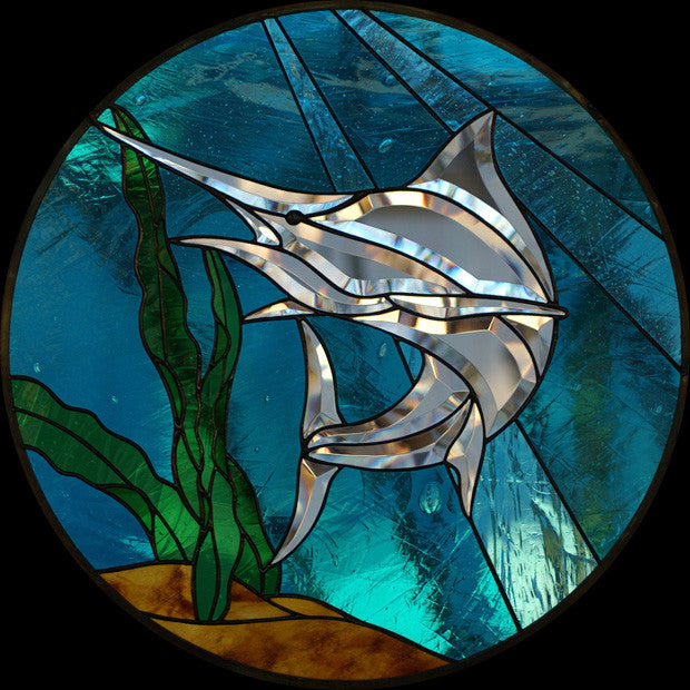 Free Stained Glass Patterns Gst Marlin Panel For Bevel Cluster Gst29 The Avenue Stained Glass