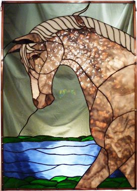 horse stained glass design