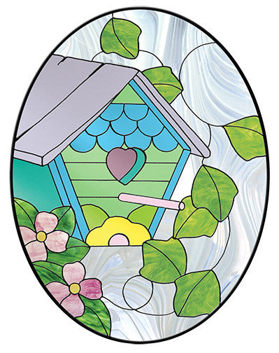 stained glass design of a house