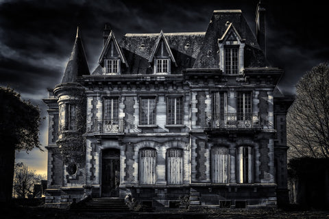 Gothic Villa Amid a Dark Scene