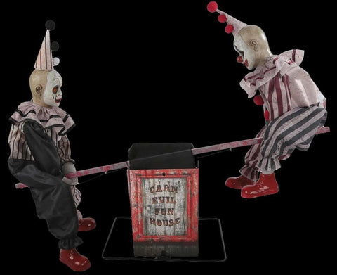 See Saw Clowens Electric Halloween Animated Prop