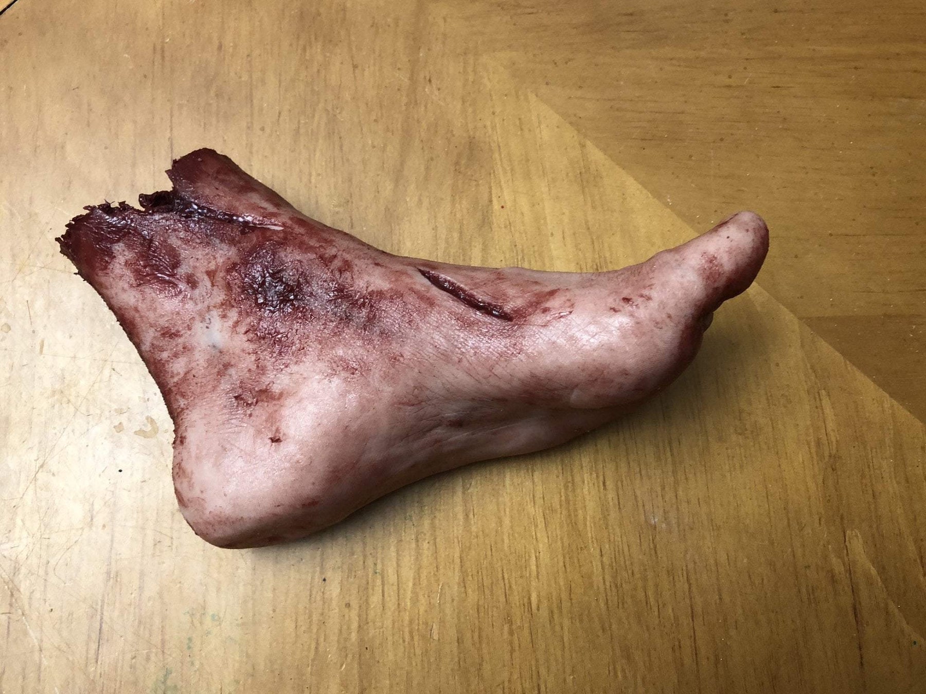 "Silicone Severed Left Female Foot" Body Parts Halloween Prop | The