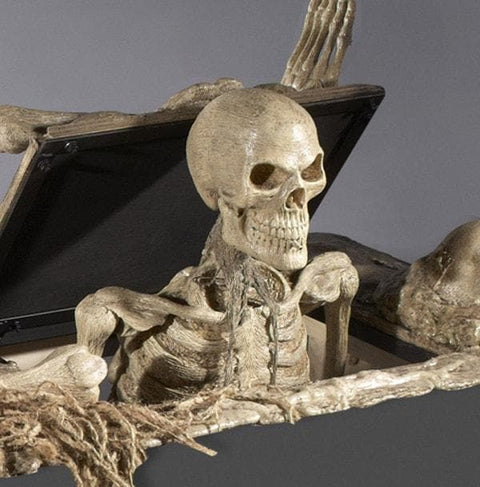 Rowing Skeleton In Boat Animatronic Halloween decoration