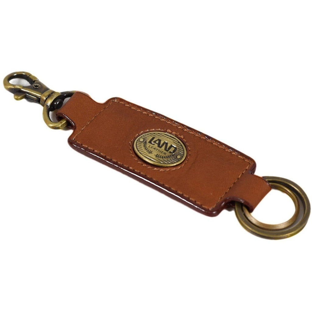 Liangery Leather Keychain in Brown with Silver Wallet Chains for Men Women