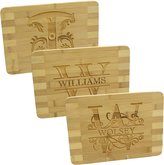 Personalized Extra Large Bamboo Cutting Board Family Name w/ Spring Tr –  Brew City Engraving