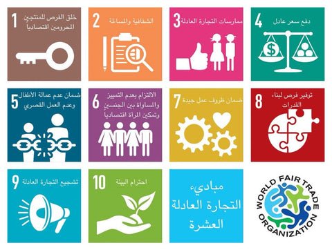 World Fair Trade Organizations 10 Principles of Fairtrade, Arabic 