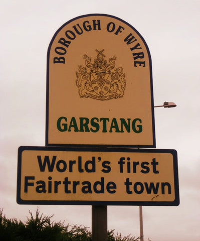 GARSTANG The Worlds First Fairtrade Town Sign - The Fig Tree, Garstang, UK visited August 2012 by Sabeena Ahmed & The Little Fair Trade Shop