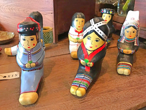 Hand painted Thai doorstops decor at the Heritage Craft and Cafe Bangkok