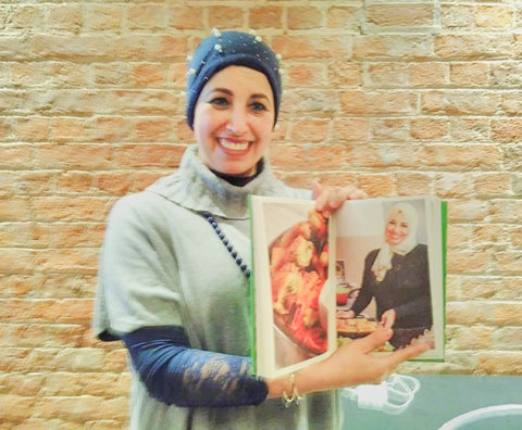 An Evening with Heart & Parcel, Hanane from Morocco promoting the cookbook and her baked white fish, prawn and noodle parcel recipe, visited December 2019 