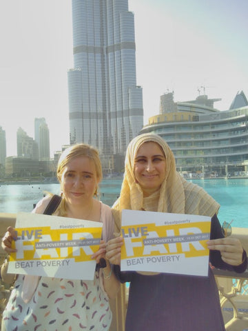 Joanna Smieja and Sabeena Ahmed supporting Anti-Poverty 2017 Week Dubai, UAE