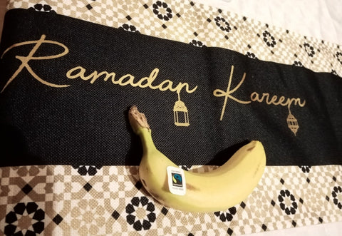 Fairtrade Ramadan 2021, Day 1 - Support fairtrade banana producers with Sabeena Ahmed (Ramadan Kareem) table runner