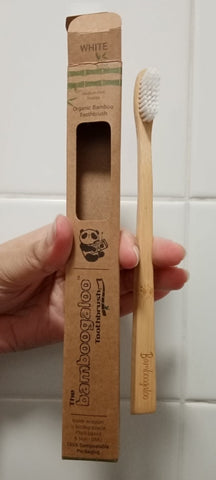 Bamboo Toothbrush, for Plastic Free July 21 with Sabeena Z Ahmed