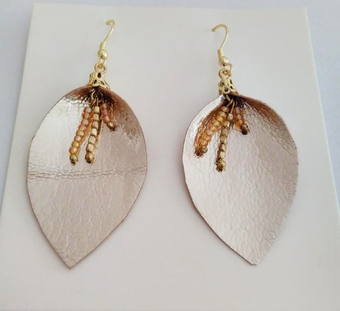 Tara projects fairtrade gold leaf earrings gift - Sabeena Ahmed