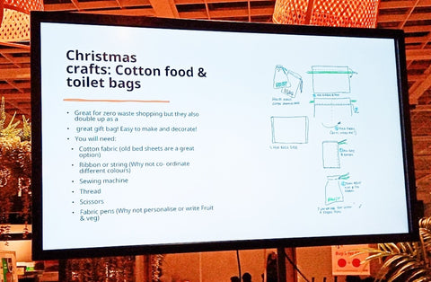 Xmas Crafts Cotton and Food Toilet Bags Ikea Lagom Live December 21 with Sabeena Z Ahmed