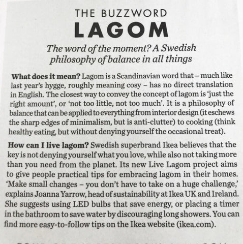The definition of Lagom, source unknown
