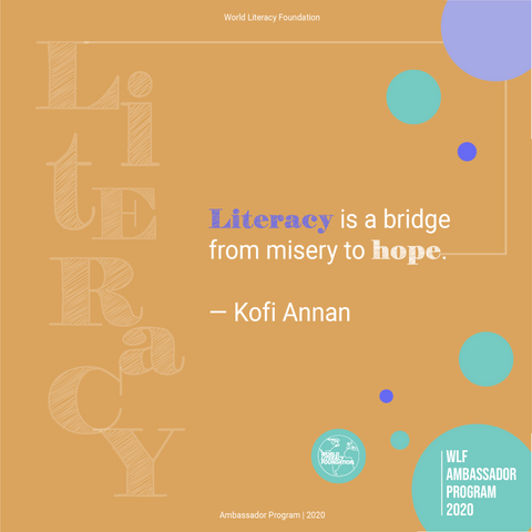 Literacy is Hope - World Literacy Foundation Ambassador Program 2020 with Sabeena Ahmed