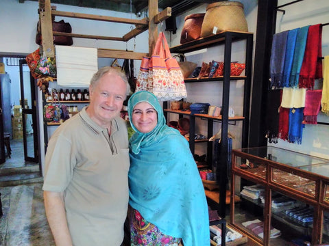 Mr Stephen Salmon and Sabeena Ahmed at the Heritage Craft and Cafe Bangkok - June 2018