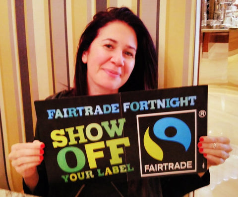 Natascia Radice supporting Fairtrade Fortnight in Dubai, UAE with Sabeena Ahmed of The Little Fair Trade Shop