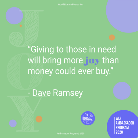 Quote Dave Ramsey - The World Literacy Foundation Ambassador Program with Sabeena Ahmed