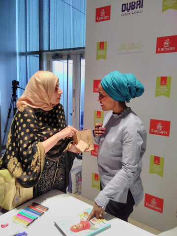 Celebrating Fairtrade Fortnight 17 with Nadiya Hussain and Sabeena Ahmed (The Little Fair Trade Shop) and The Fig Tree Chocolate produced by Bruce Crowther MBE. Venue: Emirates Airline Literature Festival, Dubai, UAE - March 17 