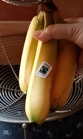 The Little Fair Trade Blog, Plastic Free July 21, Fairtrade Dominican Republic bananas, with Sabeena Z Ahmed