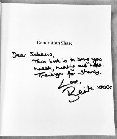 My copy of Generation Share kindly signed by Benita Matofska - Sabeena Ahmed and The Little Fair Trade Shop