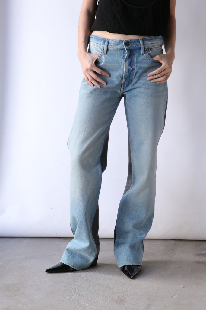 Ganni Heavy Denim Wide Drawstring Jeans Blue