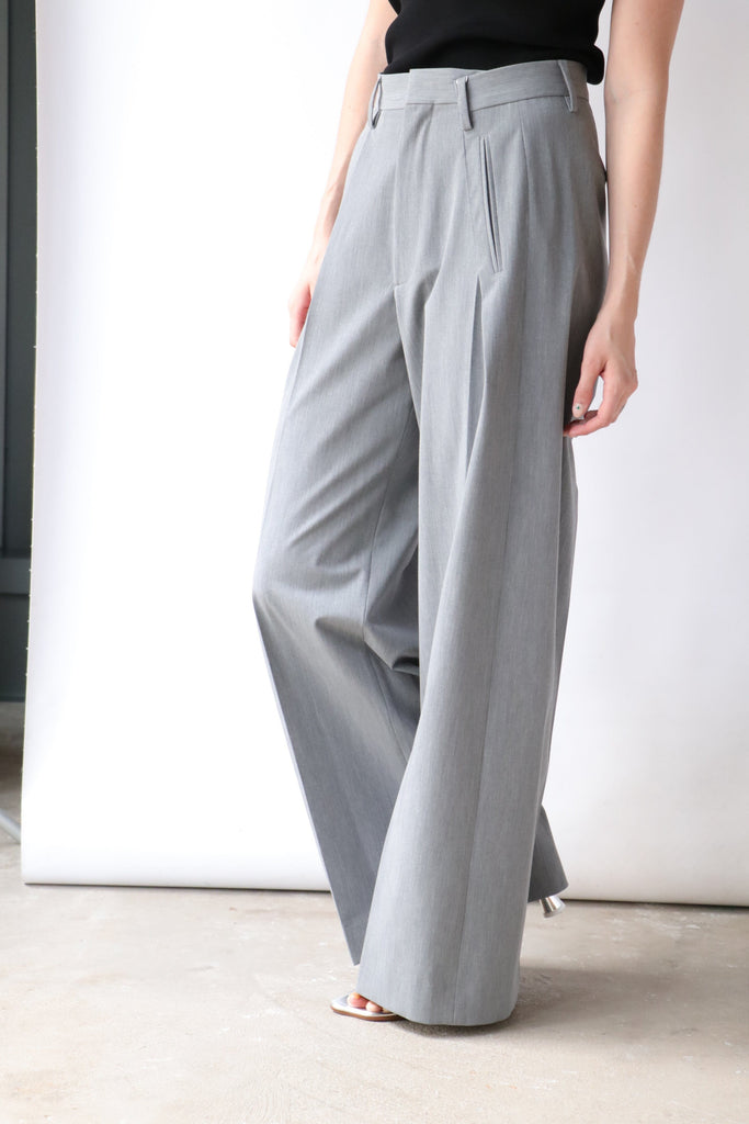 MM6 Maison Margiela Wide Leg Trouser in Grey | WE ARE ICONIC