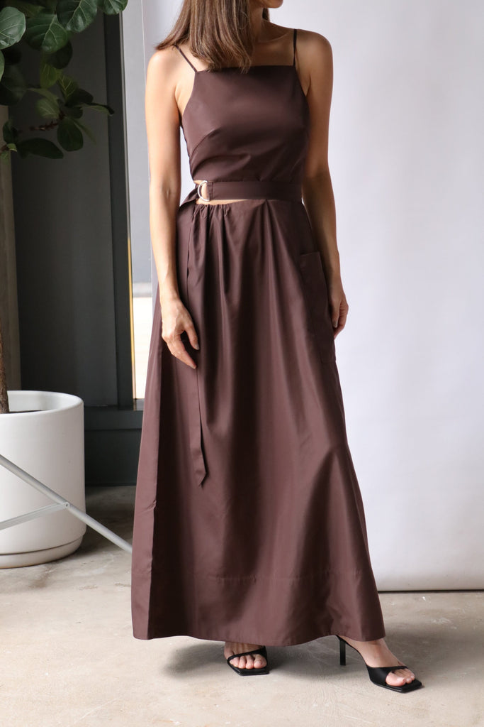 Buy Matteau Tank Slip Dress In Brown - Pecan At 70% Off