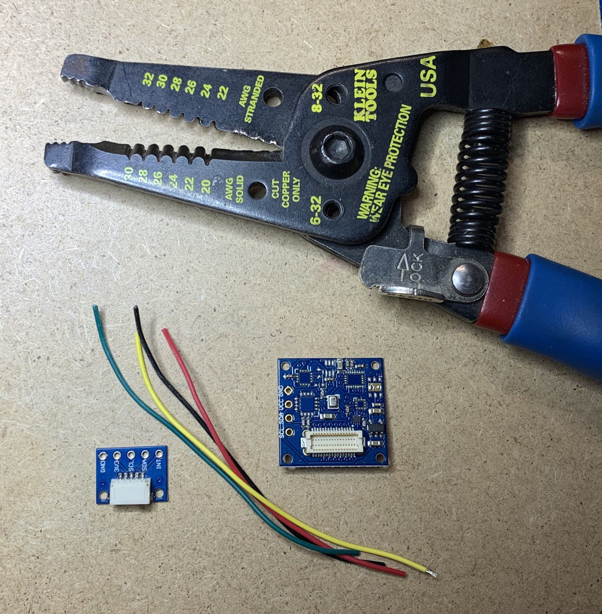 Material layout of items needed to solder