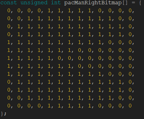 pacman bitmap for drawing a sprite