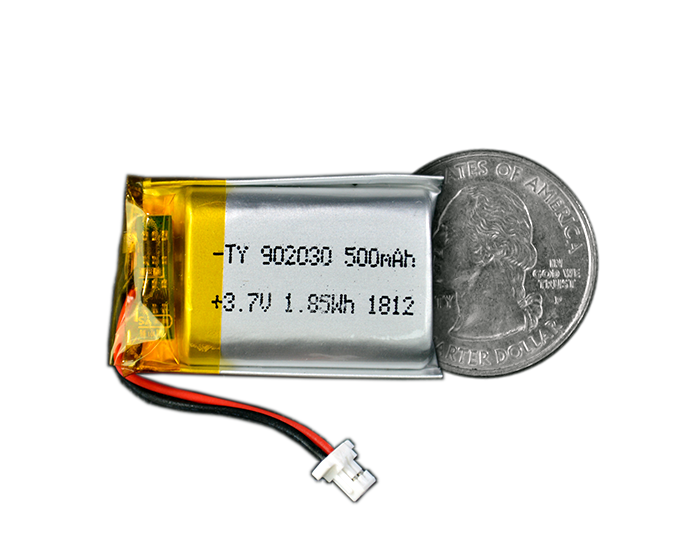 Lithium Ion Polymer Battery - 3.7V 500mAh - TinyCircuits