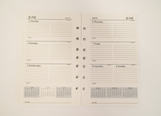 McCarthy Collection: MP58P7 5-1/2 x 8-1/2 7-Ring Planner Refill