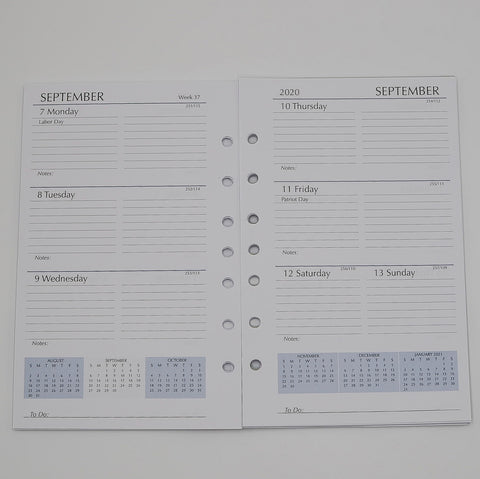 2017-2018 monthly planner looseleaf refill