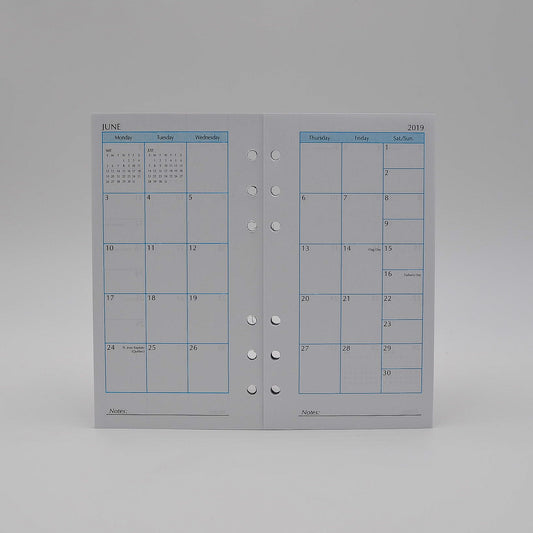 Monthly/Weekly Planner Refill 6-hole 3-3/4 x 6-3/4 : MP46P6 - REFILL  SERVICES – Refill Services