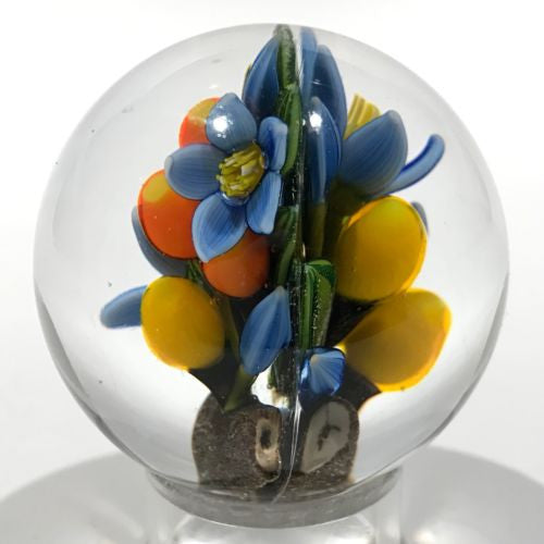 Colin Richardson Art Glass Paperweight Orb Floral Lampworked 2 Sided M – The Paperweight Collection