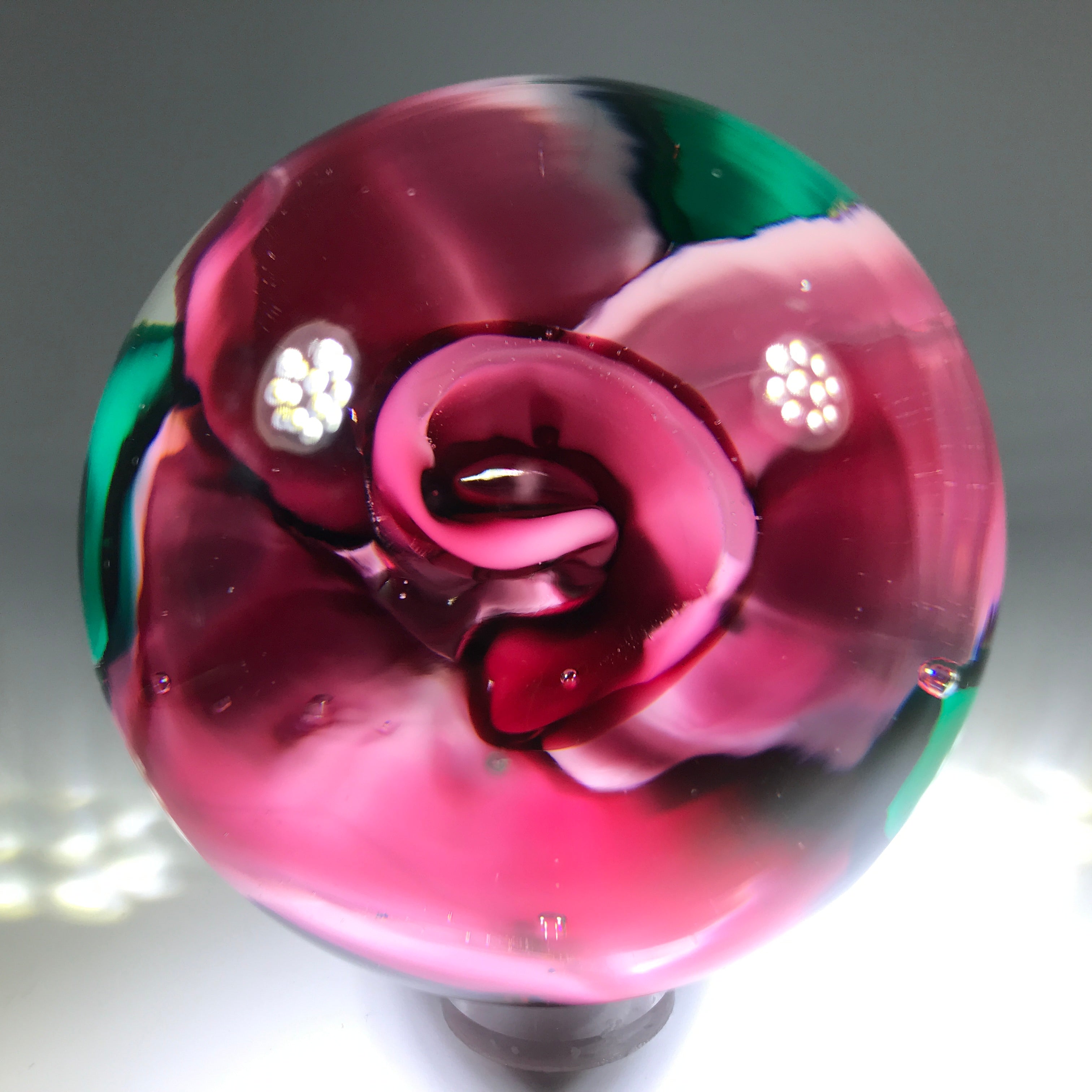 Vintage Murano Fratelli Toso Crimp Rose Style Art Glass Paperweight The Paperweight Collection