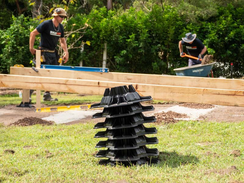 tuffblock deck blocks stacked floating deck on slope