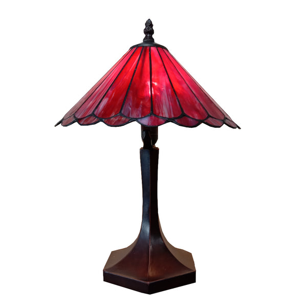 red lamp stand