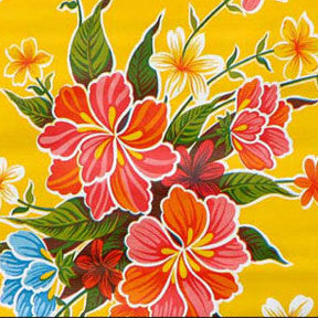 Yellow Hibiscus Oilcloth Fabric – Oilcloth Alley